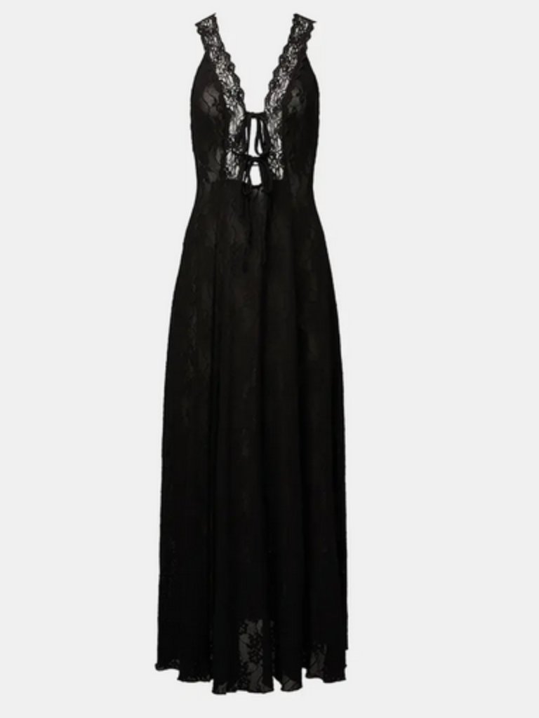 New! Weworewhat Black Lace Tie Front Dress Size Medium